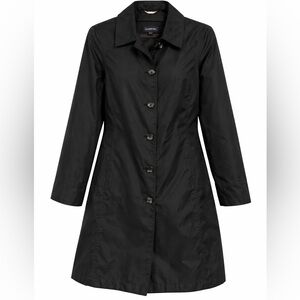 Lands' End Women's Classic Black Trench Coat